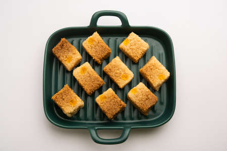 Indian Milk Cake kalakand or Alwar ka Mawa sweet served in a plate