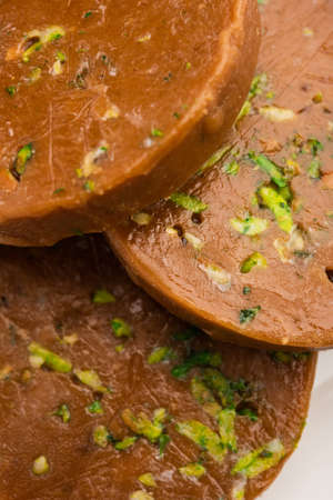 Sohan Halwa or halva, popular sweet recipe from Ajmer, India. served in a plateの写真素材