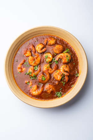 Goan Prawns or Shrimp curry or zinga masala also known as KolambiÂ kalwanÂ or Tikhleの写真素材