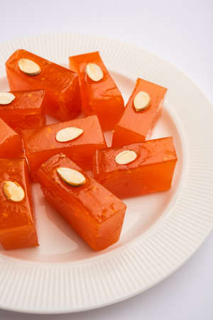 Karachi halwa also known as cornflour or bombay halvaの写真素材