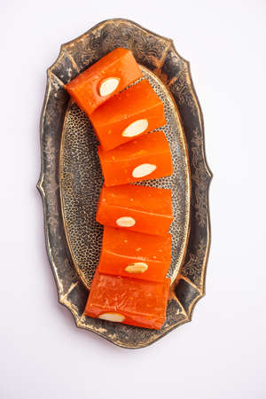 Karachi halwa also known as cornflour or bombay halvaの写真素材