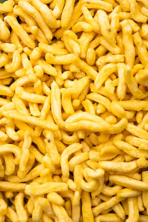 Pepper Sev mota shev, south indian snacks consisting of small pieces of crunchy noodles made from...