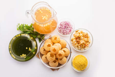 Panipuri or fuchka fhuchka or gupchup or golgappa or Pani ke Patake is a type of snack that originated in the Indian subcontinentの写真素材