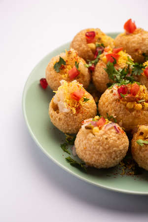 Aloo Sev Puri is a popular Indian roadside chat or chaat item