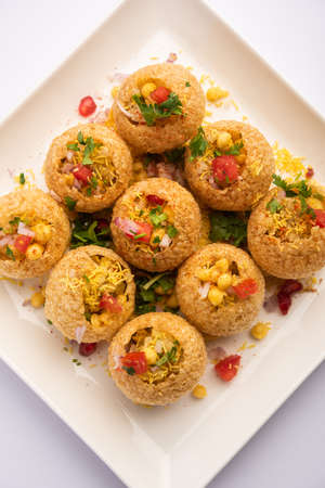 Aloo Sev Puri is a popular Indian roadside chat or chaat item