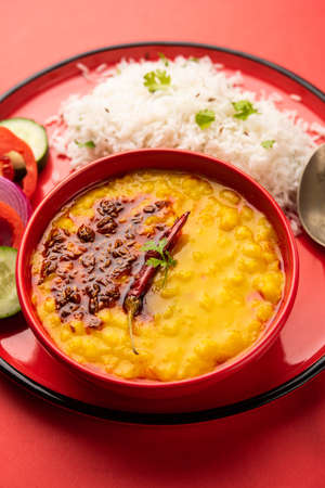 restaurant style Dal Tadka tempered with ghee and spices! This recipe makes a great meal with boiled riceの写真素材