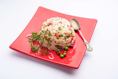 Upma, uppumavu or uppittu is Indian popular breakfast dish, most common in South and Maharashtra