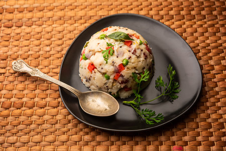 Upma, uppumavu or uppittu is Indian popular breakfast dish, most common in South and Maharashtra