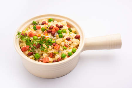 Upma, uppumavu or uppittu is Indian popular breakfast dish, most common in South and Maharashtraの写真素材