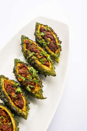 Bharwa karela masala fry or stuffed bitter melon recipe