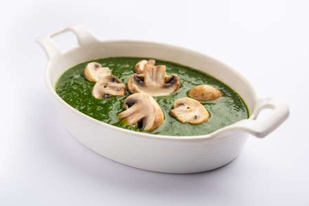 Palak Mushroom is a healthy and delicious dish of sauteed button mushrooms and aromatics in a creamy...
