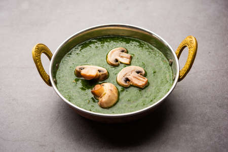 Palak Mushroom is a healthy and delicious dish of sauteed button mushrooms and aromatics in a creamy...