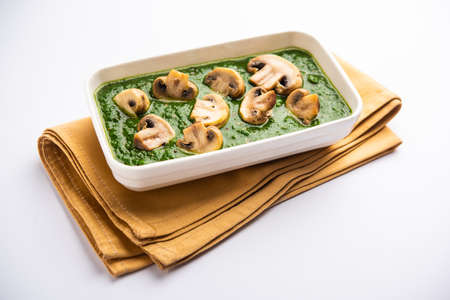 Palak Mushroom is a healthy and delicious dish of sauteed button mushrooms and aromatics in a creamy...