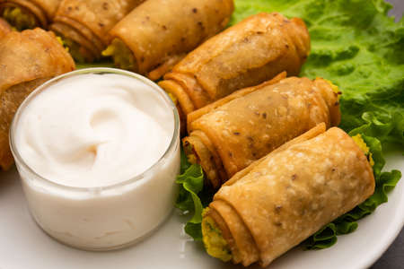 Potato Roll Samosa with Mashed aloo