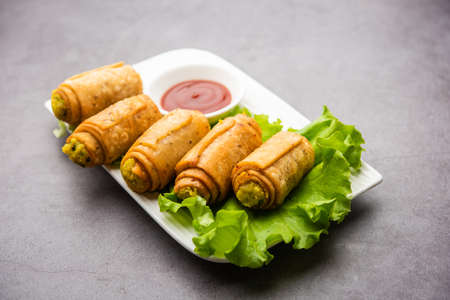 Potato Roll Samosa with Mashed alooの写真素材