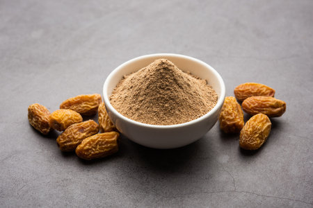 Dates powder made up of dried khajoor or kharikの写真素材