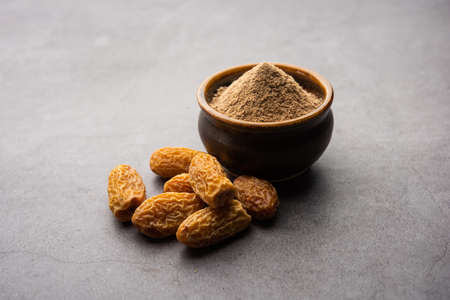 Dates powder made up of dried khajoor or kharikの写真素材