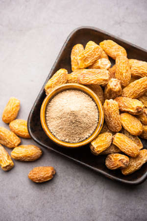 Dates powder made up of dried khajoor or kharikの写真素材