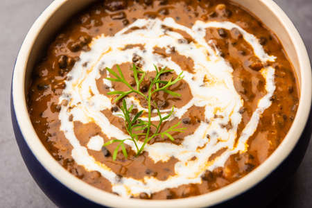 dal makhani or dal makhni is a north Indian recipe, served in bowl, selective focus