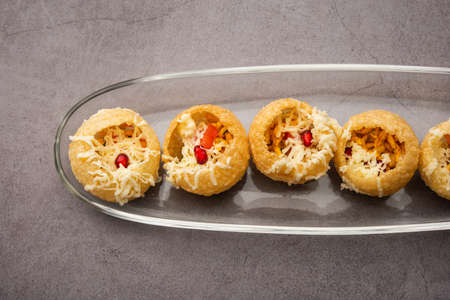 Cheese Pani Puri or Golgappa or Panipuri or Water Balls