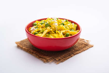 Cabbage coconut sabzi or vegetable with turmeric powder also known as patta gobi ki sabji, stir...