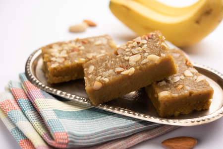Banana Burfi or pakke kele ki barfi is a delicious Indian dessert made during festivals and special...