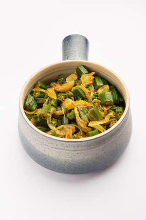 Bhindi do pyazaÂ is a restaurant style North Indian dish made with okra or ladies finger...