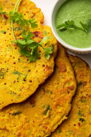 cheela, Chilla or Chila is a Rajasthani breakfast dish generally made with gram flour or besan