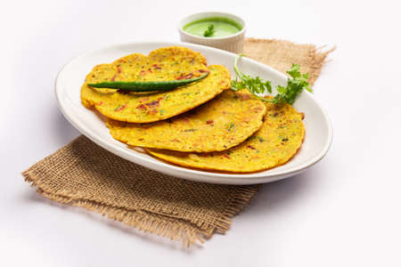cheela, Chilla or Chila is a Rajasthani breakfast dish generally made with gram flour or besanの写真素材