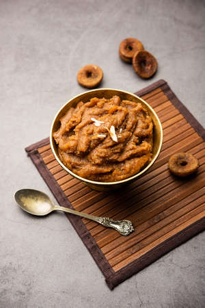 Anjeer ka halwa or Fig sheera or halvaの写真素材