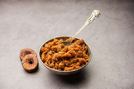 Anjeer ka halwa or Fig sheera or halvaの写真素材
