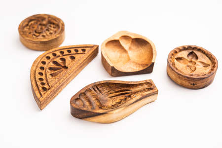 Moulds for Shondesh or sandesh, popular sweet from west bengalの写真素材
