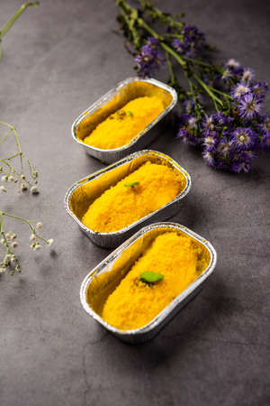 Malai Chop or Cream sandwich made using filling Rasgulla or Gulab jamun sweet is a Bengali sweet