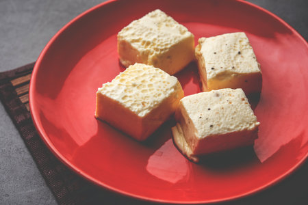 Kharvas or Cheek, Chik, Bari, Pis or Junnu is a sweet dairy product made from bovine colostrumの写真素材