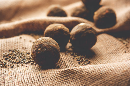 Bajra Atta Ladoo or kuler laddoo - Millet Flour Laddu, a popular winter sweet snack food from India