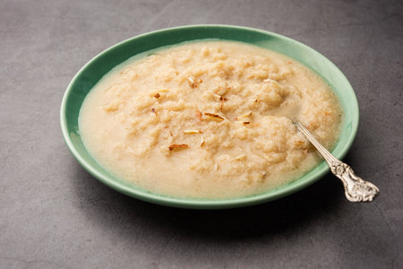 Khas Khas ka Halwa also called Post Halva or sheera or sooji made using poppy seeds, ghee and sugarの写真素材