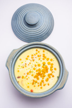 Sweet Bundi Kheer or payasam is a tasty Indian dessert recipeの写真素材