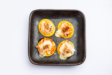 Papdi pizza are mini food bites, Indian kids favourite party snackの写真素材