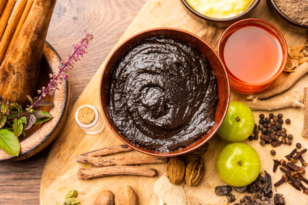 Chyavanprash or chyawanprash is widely consumed in India as a dietary ayurvedic supplementの写真素材
