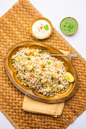 Sabudana Khichadi - An authentic dish from Maharashtra made with sago seeds, served with curd