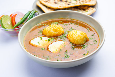 Anda Masala or Egg Curry is popular indian spicy foodの写真素材