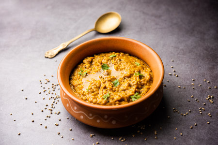 Millet Khichdi or bajra khichadi is a one pot healthy and protein rich gluten-free Indian mealの写真素材