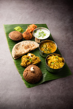 Millet Food thali or platter is an Indian vegetarian age old way of eating