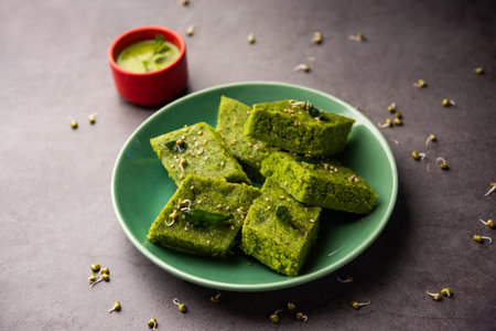 Khaman Dhokla made with green gram beans makes it a healthy, tasty and nutritious variety