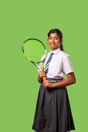Indian asian career orianted teenage girl school kid portraying education and future profession conceptの写真素材