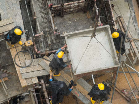 Yellow Hard Hatsの写真素材