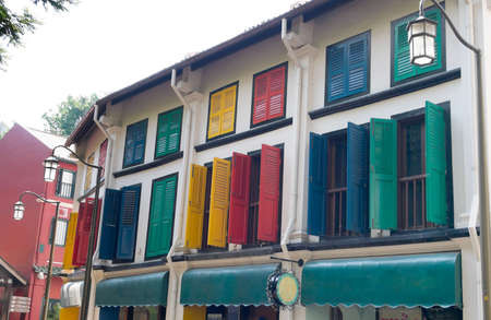 Colorful Shutters on a Street Corner