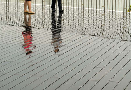 Reflections on Boardwalkの写真素材