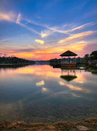 Sunset over Pavilionの写真素材