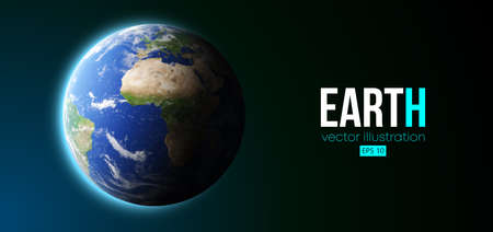 Realistic Earth planet from space. Vector illustrationのイラスト素材